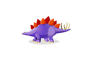 Stegosaurus isolated on white. Genus of armored dinosaur