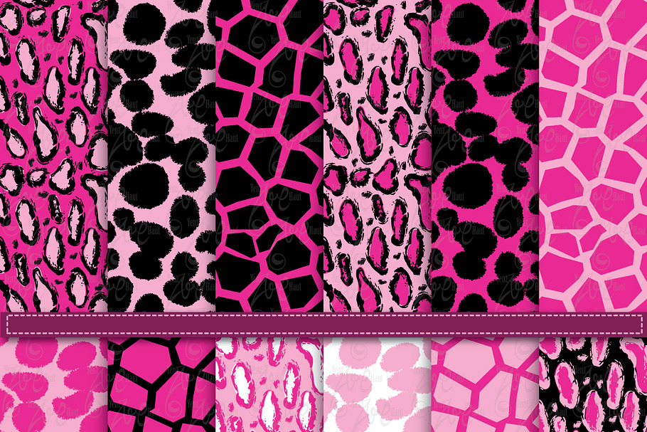 Pink Animal Print Digital paper in Illustrations - product preview 8