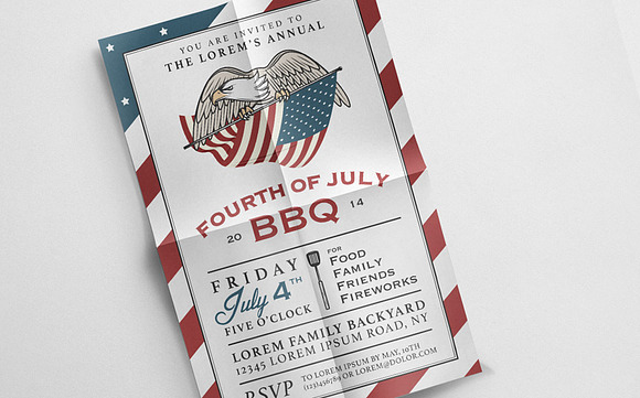 Two 4th of July bbq invitations in Card Templates - product preview 2