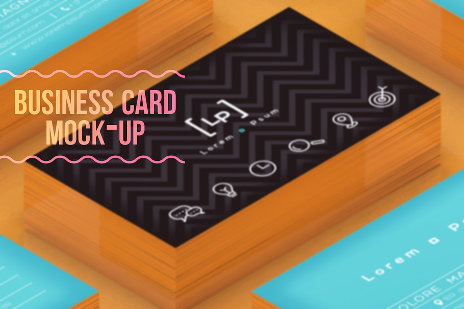Isometric Business Card Mock-Up in Print Mockups - product preview 8