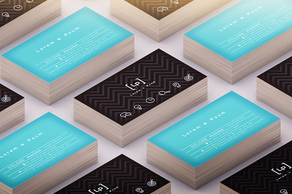 Isometric Business Card Mock-Up in Print Mockups - product preview 1