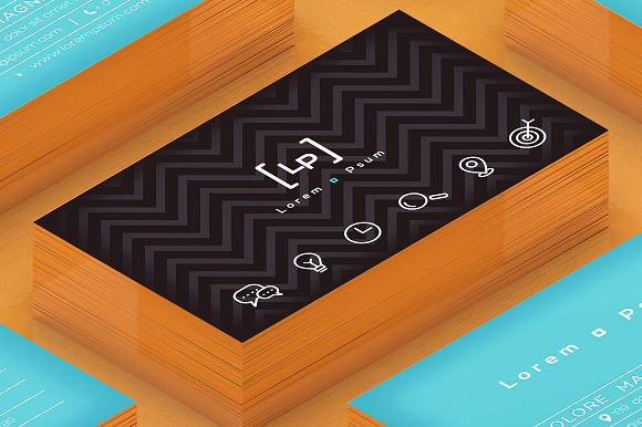 Isometric Business Card Mock-Up in Print Mockups - product preview 2