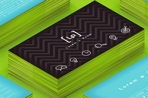 Isometric Business Card Mock-Up in Print Mockups - product preview 4