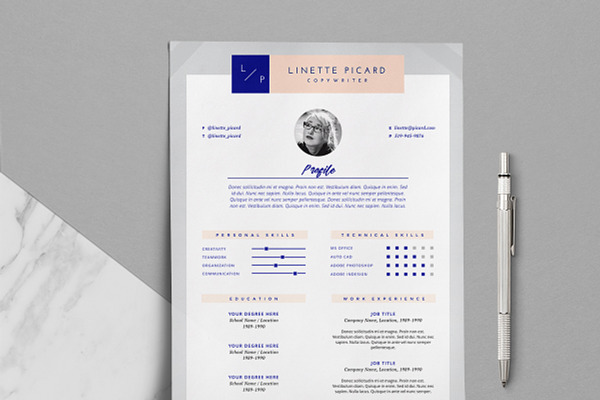 3-Page Resume Template / Linette
