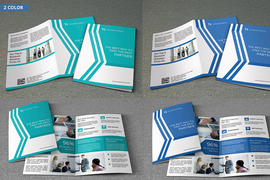 Bi-fold corporate brochure-V64 in Brochure Templates - product preview 8