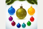 Christmas colorful balls set