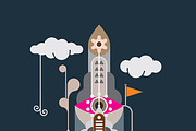 Fantastic Rocket vector illustration
