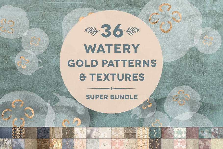 36 Watery Gold Patterns & Textures