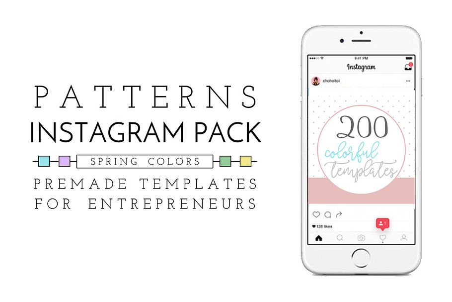 Pattern Insta Pack - Spring Colors in Social Media Templates - product preview 8