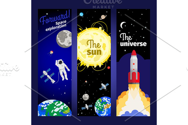 Space theme vertical flyers