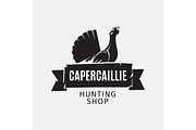 Vintage hunting shop logo grouse silhouette
