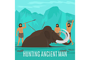 Mammoth hunting concept