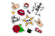 Colorful quirky funny patches