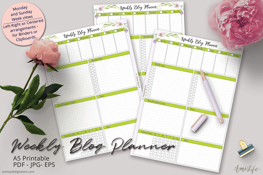 Weekly Blog Planner in Stationery Templates - product preview 8