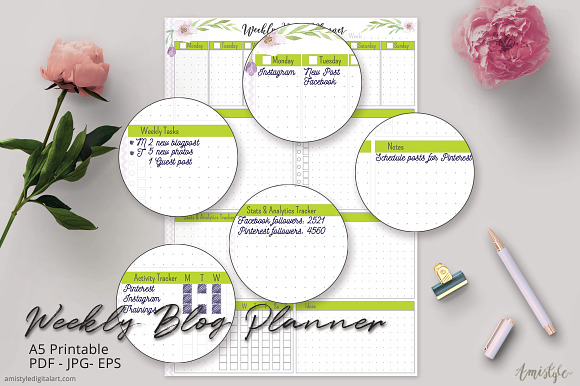 Weekly Blog Planner in Stationery Templates - product preview 1