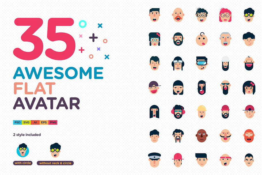 Awesome Flat Avatar in Avatar Icons - product preview 8