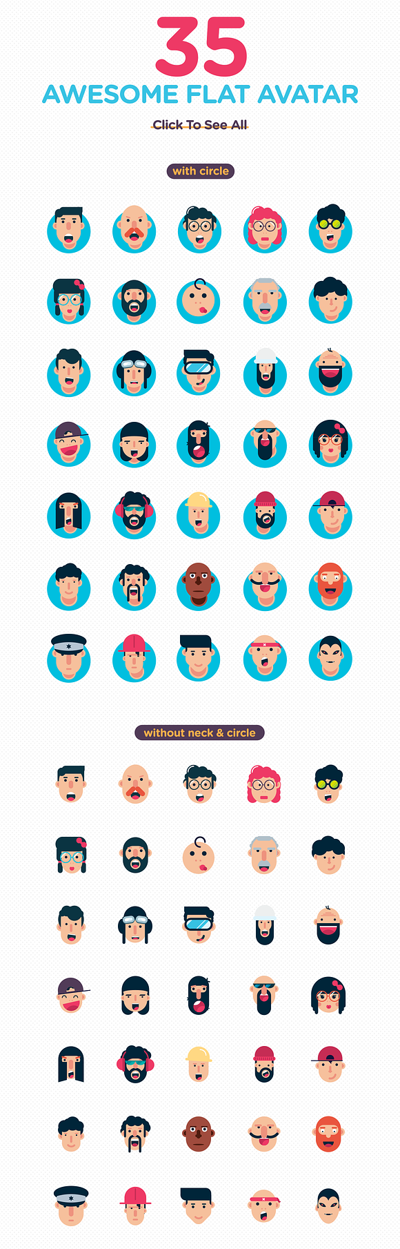 Awesome Flat Avatar in Avatar Icons - product preview 3