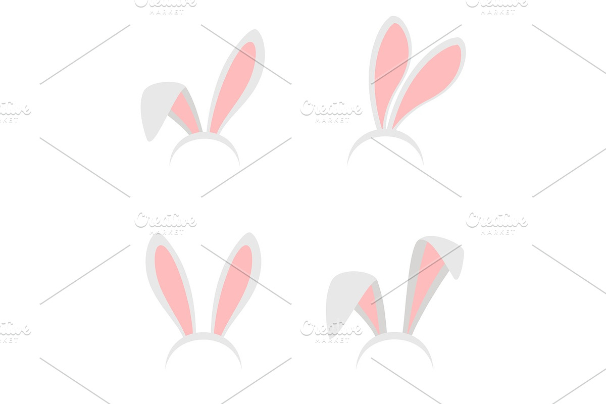Easter bunny ears mask set in Objects - product preview 8