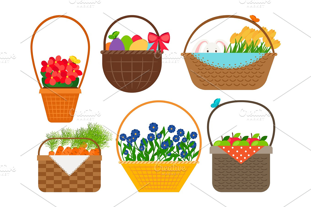 Easter baskets collection in Objects - product preview 8