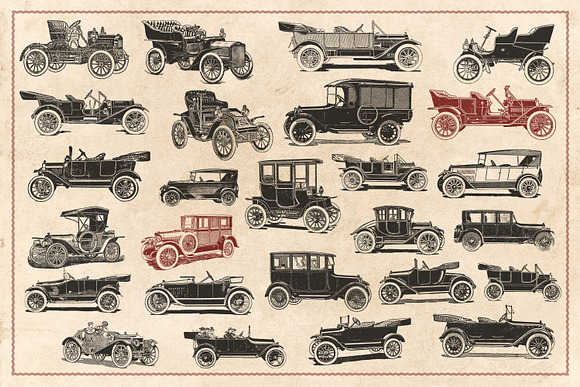 100 Vintage Vehicles (Vector) in Illustrations - product preview 1