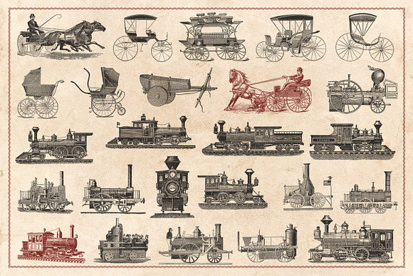 100 Vintage Vehicles (Vector) in Illustrations - product preview 4