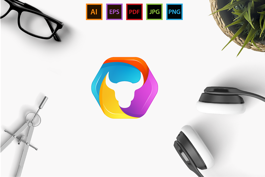 Bull  in Logo Templates - product preview 8