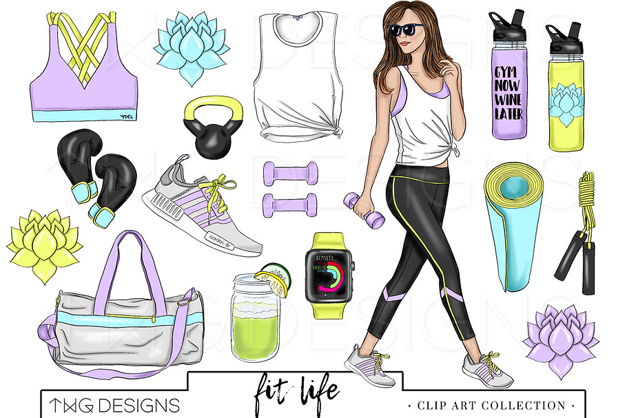 Fashion Girl Fitness Outfit Clip Art