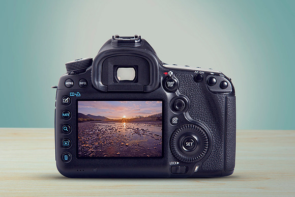 Photorealistic DSLR Camer Mockup in Mockup Templates - product preview 4