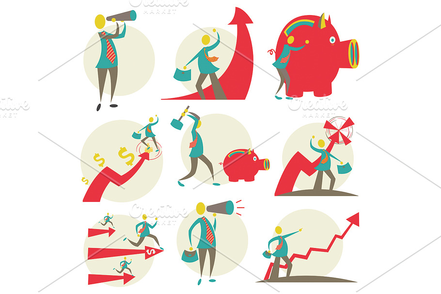 Set Of Businessmen Illustration in Illustrations - product preview 8