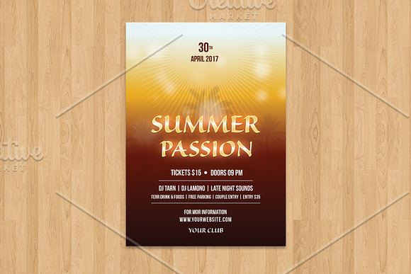 Summer Party Flyer Template-V498 in Flyer Templates - product preview 1