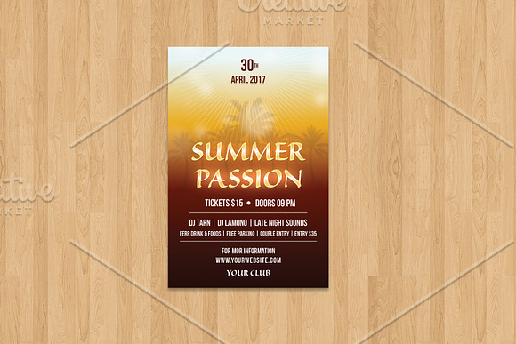 Summer Party Flyer Template-V498 in Flyer Templates - product preview 2