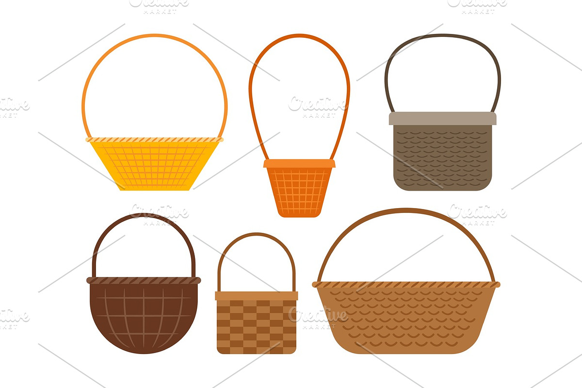 Empty picnic basket set in Objects - product preview 8