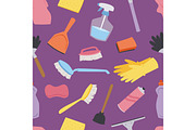 House cleaning tools seamless pattern background