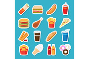 Fast food and drink stickers