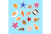 Sea shells cute stickers