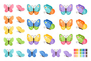 Watercolor butterflies icons