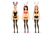 Women in lingerine with bunny ears