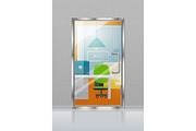 Glass transparent Door in Grey Wall with Nameplate