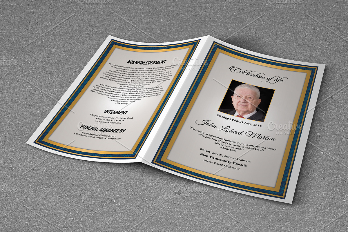 Funeral Program Template-T669 in Brochure Templates - product preview 8