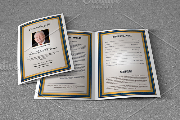 Funeral Program Template-T669 in Brochure Templates - product preview 1