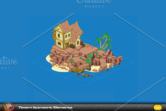 Tavern Isometric Elements in Objects - product preview 1