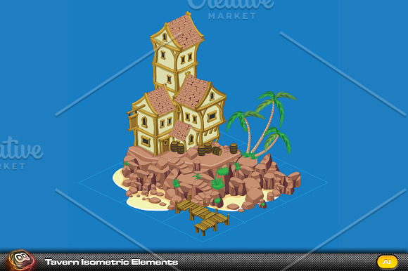 Tavern Isometric Elements in Objects - product preview 3