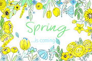 SPRING watercolor clipart, patterns