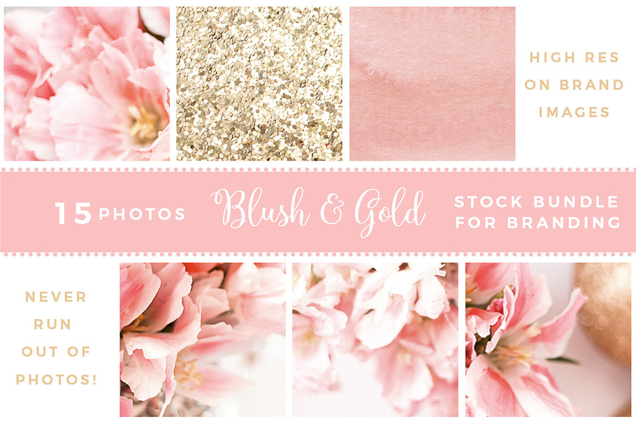 Blush and Gold Stock Photos BUNDLE