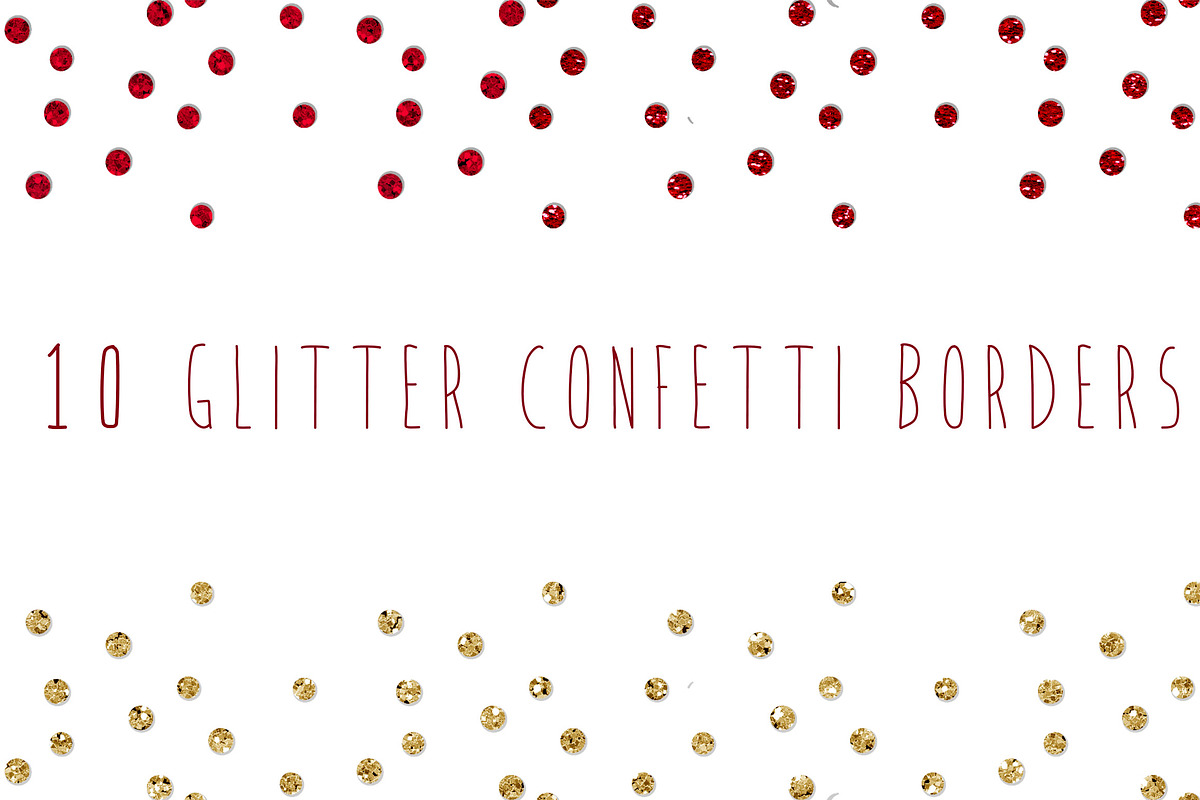 Glitter confetti borders in Illustrations - product preview 8
