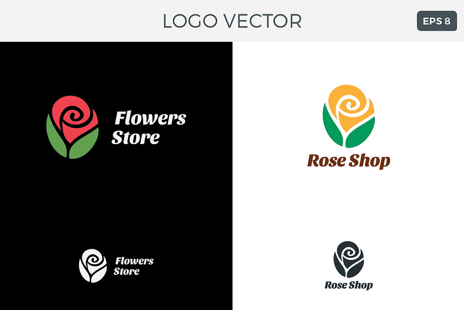 Flowers Shop Logo Vector in Logo Templates - product preview 8
