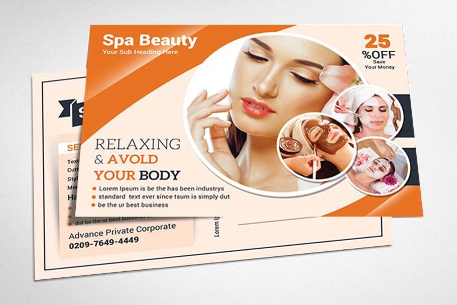 Spa Beauty Postcard Template in Postcard Templates - product preview 8