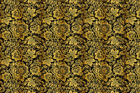 Floral gold seamless pattern in Patterns - product preview 4