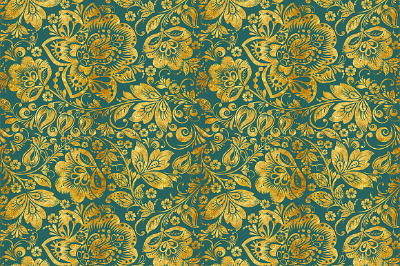 Floral gold seamless pattern in Patterns - product preview 5
