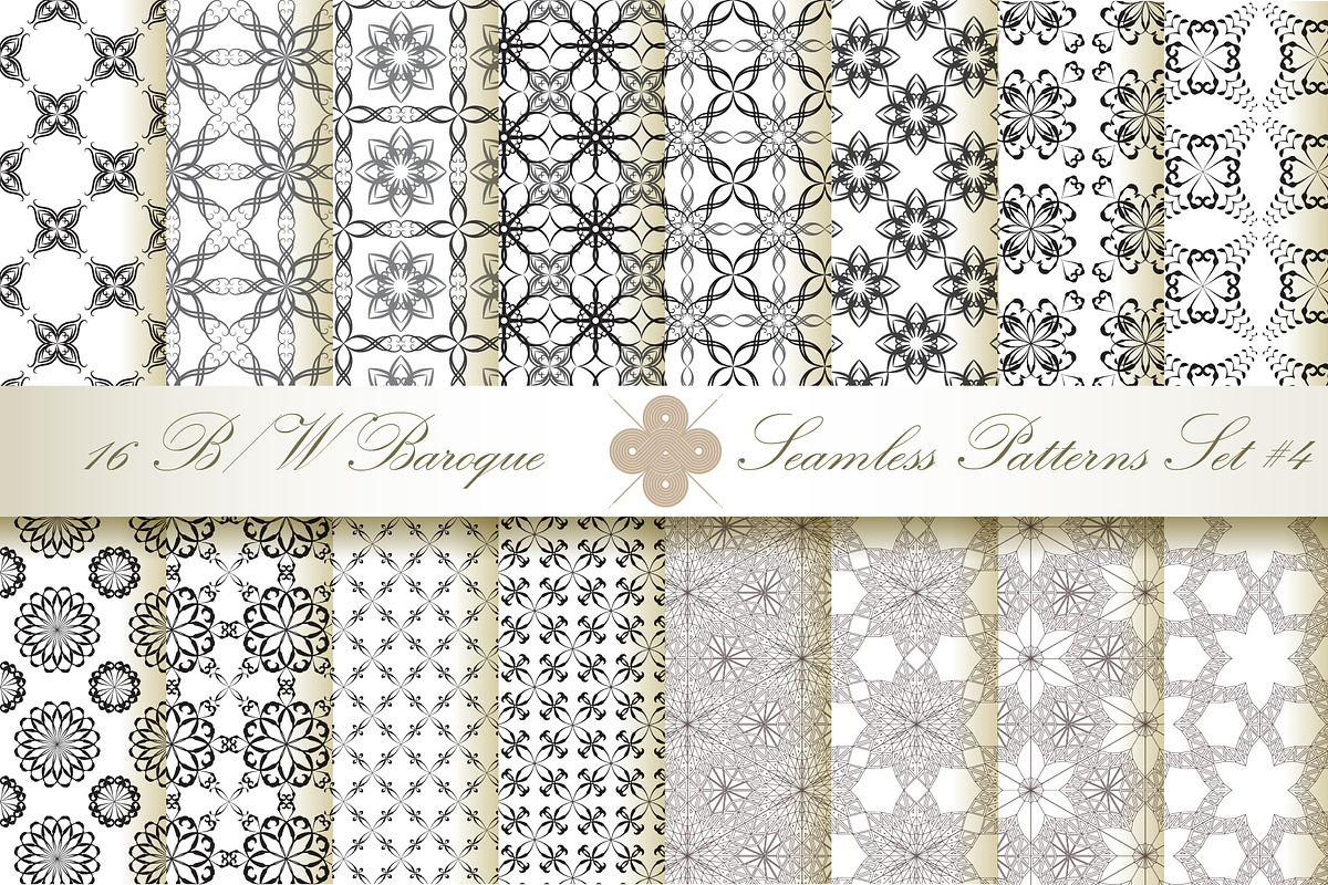 16 B&W Seamless Baroque Florals #4 in Patterns - product preview 8